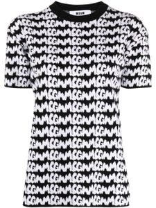 MSGM t-shirt en maille à col rond - Noir