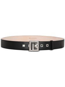 Balmain ceinture en cuir à boucle logo - Noir