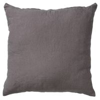 Dutch Decor - LINN - Sierkussen 45x45 cm - 100% linnen - effen kleur - Charcoal Gray - antraciet