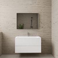ACTIE BWS Badmeubel | Paris | Wit 100 cm | Mat Wit Wastafel | 1 of 2 Kraangaten