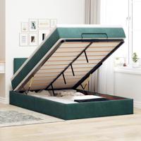 Ottoman bed met matras en LED's 120x200cm fluweel donkergroen