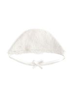 Dolce & Gabbana Kids bonnet en dentelle à détail de nœud - Blanc