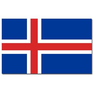 Landen thema vlag IJsland 90 x 150 cm feestversiering