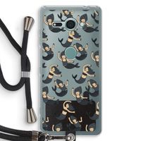Zeemeermin: Sony Xperia XZ2 Compact Transparant Hoesje met koord