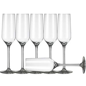 Champagneglazen/flutes Carre - 6x stuks - 220 ml - Champagne drinken - Champagneglazen van glas