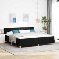 Boxspringbed met matras en LED stof zwart 200x200 cm