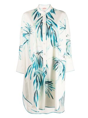 F.R.S For Restless Sleepers robe-chemise à imprimé feuillage - Blanc