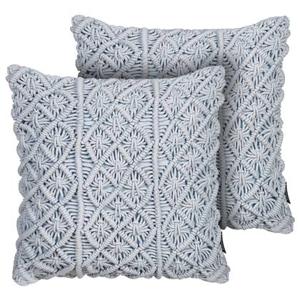 Beliani - GOREME - Sierkussen set van 2 - Blauw - 45 x 40 cm - Katoen