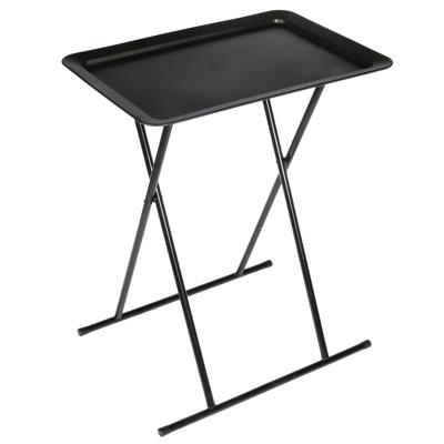 Bijzettafeltje Metalmaster - metaal/kunststof - zwart - 54 x 37 x 66 cm - binnen/buiten