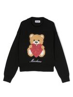 Moschino Kids pull à logo en intarsia - Noir - thumbnail