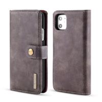 Dg. MING Crazy Horse textuur Flip afneembare magnetische lederen draagtas met houder & kaartsleuven & portemonnee voor iPhone 11 (grijs)