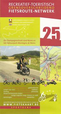 Fietskaart 25 Fietsroute-Netwerk De Champagne rond Reims en het Natuurpark Montagne de Reims | Sportoena