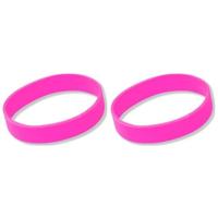 Siliconen armbandjes - 10x - stretch - roze - polsbandjes - volwassenen