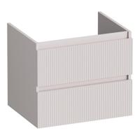 Brauer Joy Wavy - Onderkast - 60 cm - met 2 Softclose Lades Greeploos en 1 Sifon Uitsparing - Mat Zand