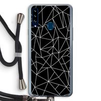 Geometrische lijnen wit: Samsung Galaxy A20s Transparant Hoesje met koord