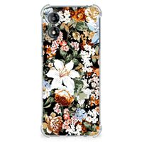 Case voor Motorola Moto E13 Dark Flowers - thumbnail