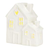Theelichthuis van aardewerk, wit (B/H/D) 14x15x8cm Theelichthuis van aardewerk, wit (B/H/D) 14x15x8cm