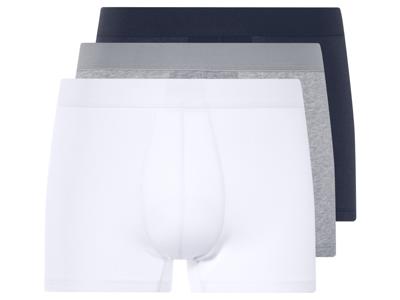 LIVERGY 3 heren boxers (Donkerblauw/grijs/wit, L)