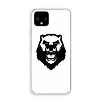 Angry Bear (white): Pixel 4 Transparant Hoesje
