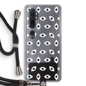 Eyes pattern: Xiaomi Mi Note 10 Transparant Hoesje met koord