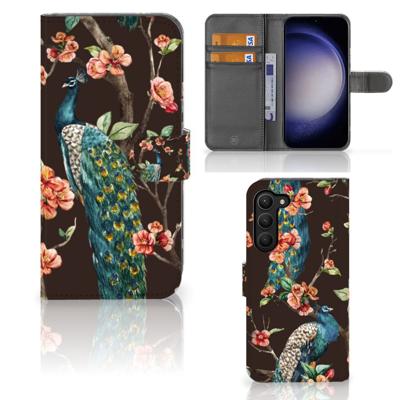 Samsung Galaxy S23 Plus | Telefoonhoesje | Met pasjeshouder | Pauw met Bloemen