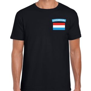 Luxembourg t-shirt met vlag Luxemburg zwart op borst voor heren