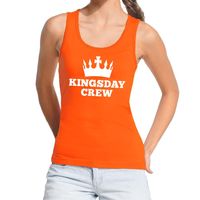 Oranje Kingsday crew tanktop / mouwloos shirt voor dames
