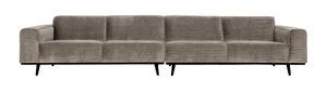 BePureHome Bank 'Statement' 4-zits XL, Rib, kleur Clay