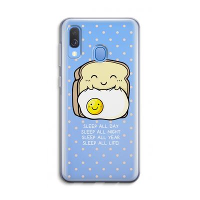 Sleep All Day: Samsung Galaxy A40 Transparant Hoesje