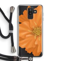 Orange Ellila flower: Samsung Galaxy J8 (2018) Transparant Hoesje met koord