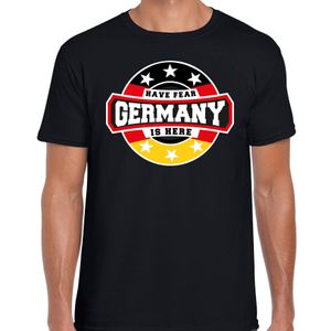 Have fear Germany is here / Duitsland supporter t-shirt zwart voor heren