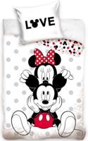 Disney Mickey & Minnie Mouse Dekbedovertrek Love - Eenpersoons - 140 x 200 cm - Katoen