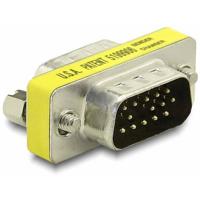 Delock 65010 VGA Adapter [1x D-sub stekker 15-polig - 1x D-sub stekker 15-polig] Zilver