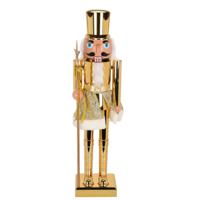 Notenkraker decoratie figuur/beeld - 80 cm - goud - kunststof - kerst