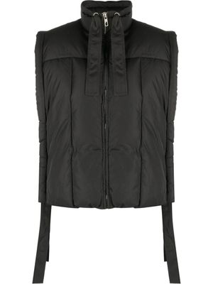 GANNI gilet matelassé à logo brodé - Noir