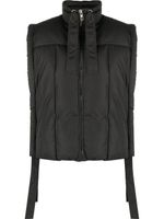 GANNI gilet matelassé à logo brodé - Noir