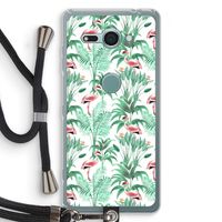 Flamingo bladeren: Sony Xperia XZ2 Compact Transparant Hoesje met koord