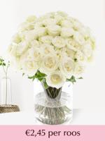 Witte rozen - Kies je aantal (Snowstorm) - 10 t/m 99 rozen
