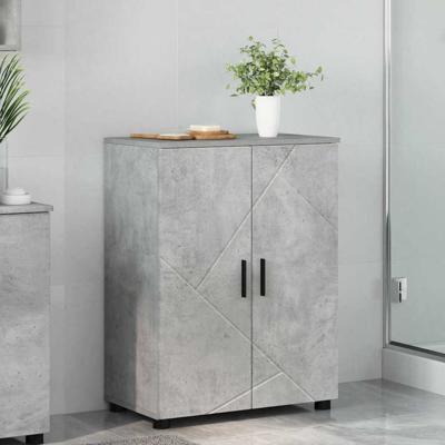 Badkamer Kast met plank Betongrijs 60 x 35 x 80 cm Bewerkt hout