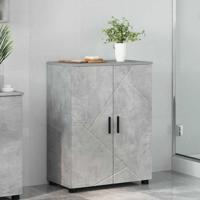 Badkamer Kast met plank Betongrijs 60 x 35 x 80 cm Bewerkt hout