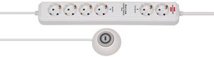 Brennenstuhl Eco-Line stekkerdoos Comfort Switch Plus EL CSP 24 6-voudig wit 1,5m H05VV-F 3G1,5 2 permanente, 4 schakelbare externe voetschakelaar -