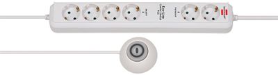 Brennenstuhl Eco-Line stekkerdoos Comfort Switch Plus EL CSP 24 6-voudig wit 1,5m H05VV-F 3G1,5 2 permanente, 4 schakelbare externe voetschakelaar -