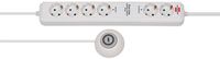 Brennenstuhl Eco-Line stekkerdoos Comfort Switch Plus EL CSP 24 6-voudig wit 1,5m H05VV-F 3G1,5 2 permanente, 4 schakelbare externe voetschakelaar -