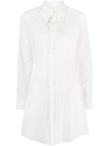 MM6 Maison Margiela robe-chemise en coton à rayures - Blanc