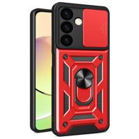 Samsung Galaxy S24 Rotary Ring Hybrid Case with Camera Shield - Rood