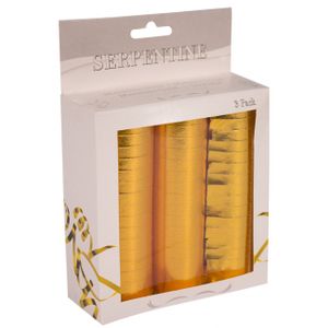 Set van 3x stuks serpentines metallic goud