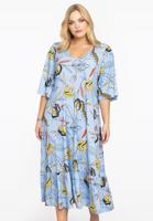 Yoek Jurk dubbele V-hals | Licht Blauw | Maat 54/56