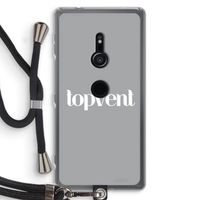 Topvent Grijs Wit: Sony Xperia XZ2 Transparant Hoesje met koord