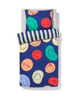 HEMA Kinderdekbedovertrek 140x200cm zacht katoen gezichtjes (blauw)