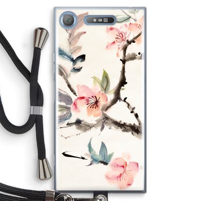 Japanse bloemen: Sony Xperia XZ1 Transparant Hoesje met koord
